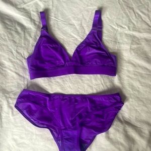 Splendid mesh bralette panty set